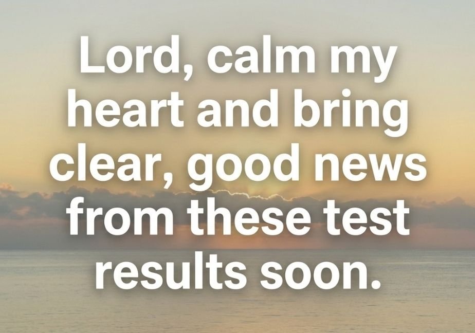 Short prayer for good medical test results with sunrise sky background