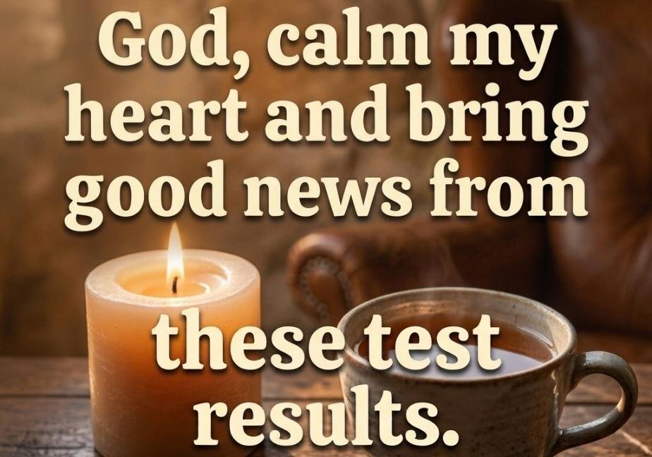 Catholic prayer for good medical test results with rosary and candle